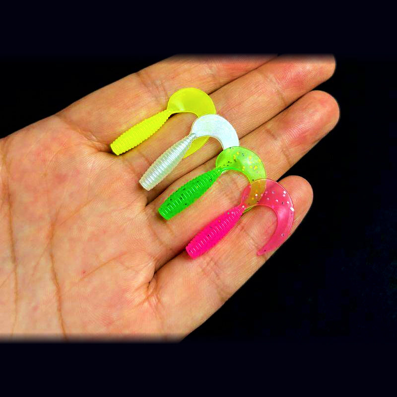 Mini Curl Tail Soft Plastic Grub, 3.5 cm (1.4 in), 20 Pack
