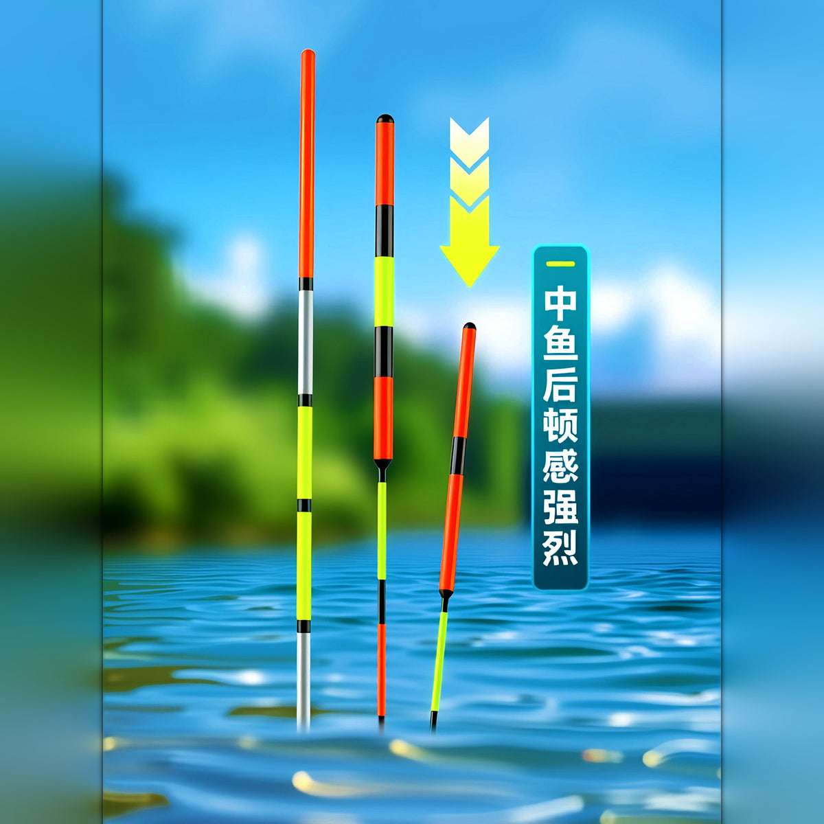 Sea Fishing Stand-Up Float, 28–58 cm (11–23 in), Luminous