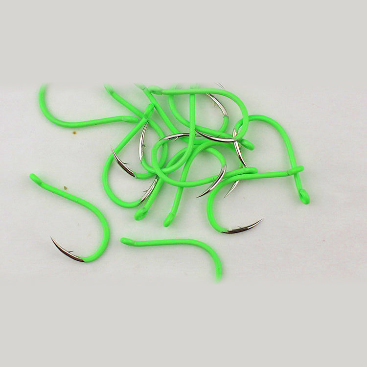 Glow Barbed Tube Hooks for Saltwater, Packs of 10–50