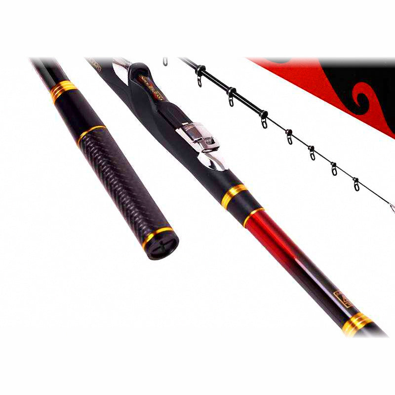 5 m Carbon Rock Fishing Rod, 5-Section, Hard Action