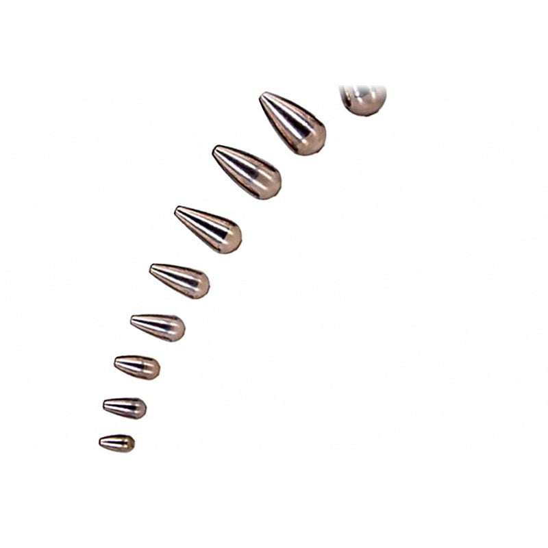 Tungsten Bullet Sinkers, Sizes 2B–9B (0.04–0.36 oz)