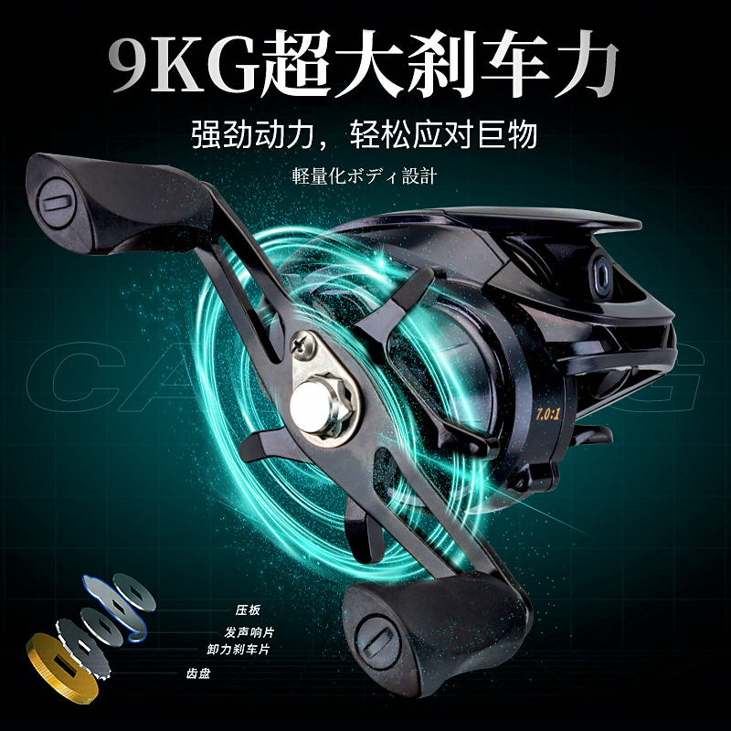 Baitcasting Reel, Metal Spool, Drag Alarm, Left or Right Hand