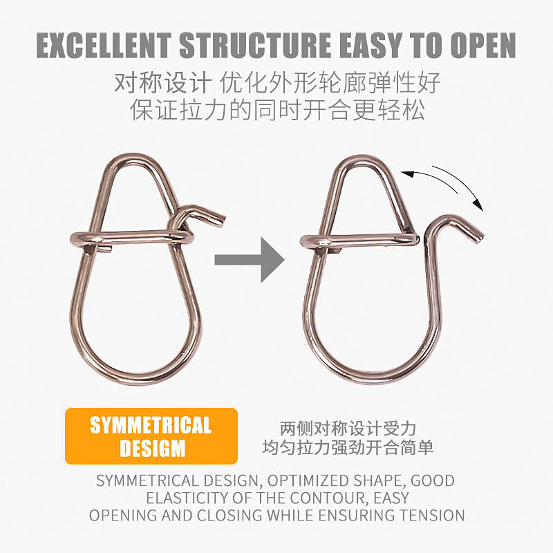 Figure-8 Snap Swivels, Safety Pin Clip, Sizes 00–3