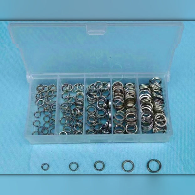 Stainless Steel Flattened Split Rings, 200 pcs