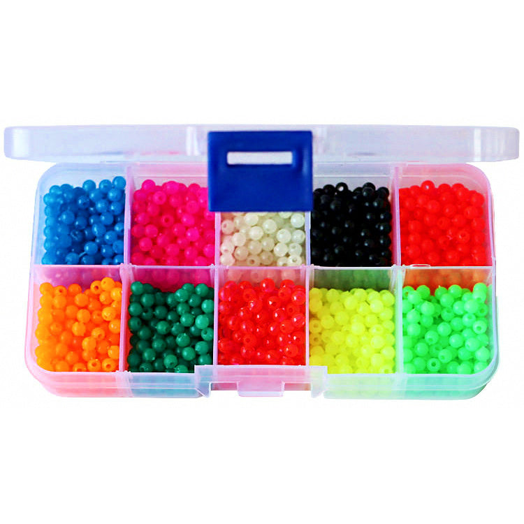 Glow Stopper Beads, Assorted Colors, 1000 pcs, 2.0 mm