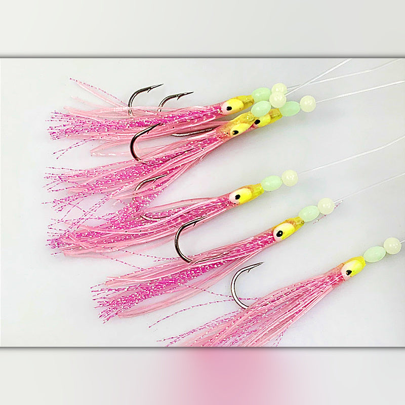 Glow Squid Skirt String Hook Rig, Cutlassfish & Spanish Mackerel