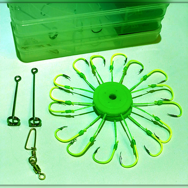 Iseni Ring-Eye Cluster Hooks, Glow or Black, 10-Box Set