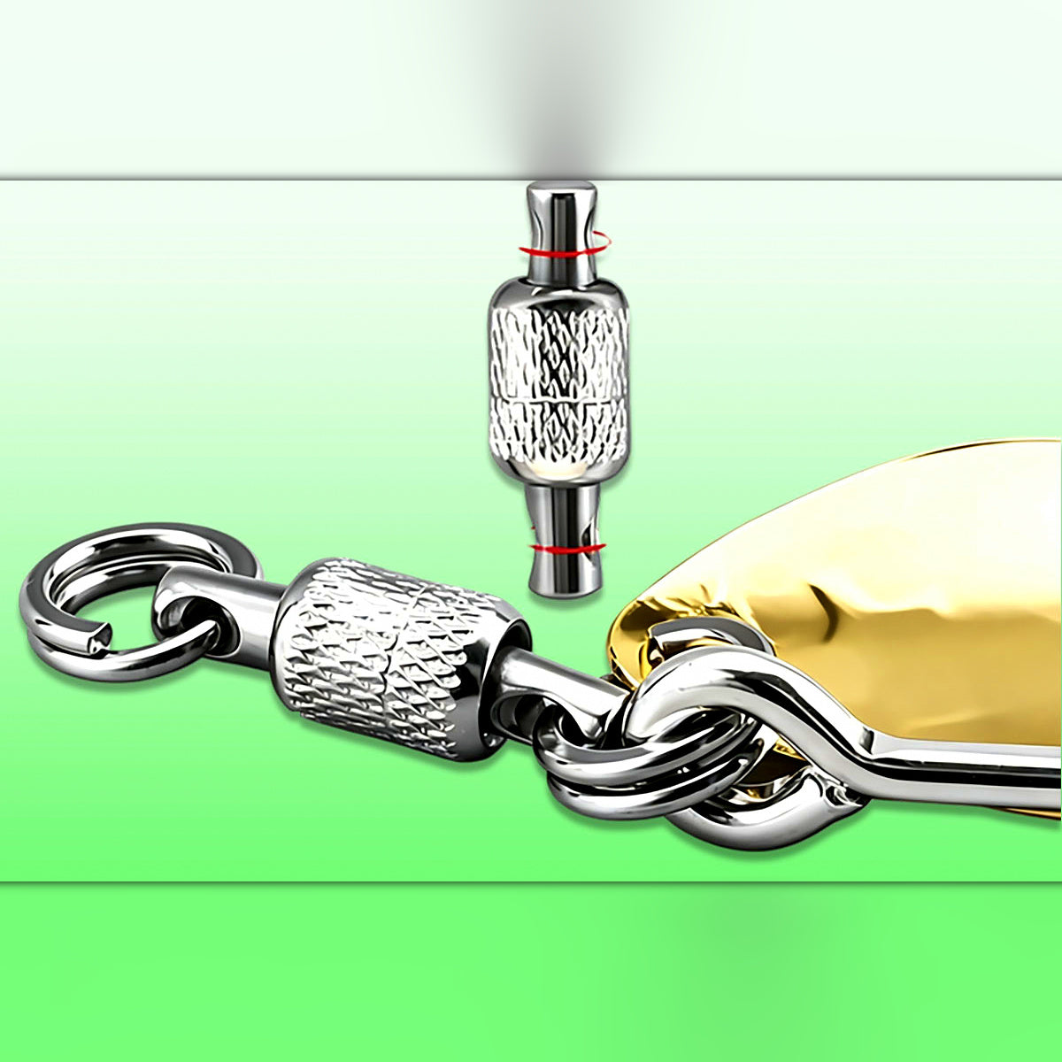 Rotating Spinner Hook with Bearing, #1–4/0, Gold/Silver