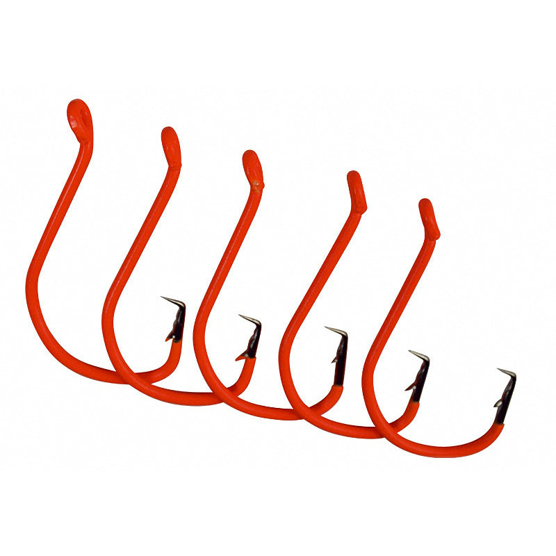 Barbed Saltwater Hooks, Orange, Sizes 1# to 8/0
