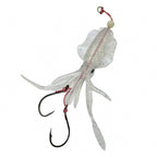 UV Glow Squid Jig Soft Bait, Double Hook, 10-15 cm (4-6 in)