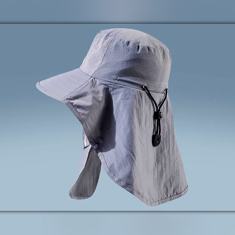 Wide Brim Fishing Sun Hat with Face Cover, Adjustable