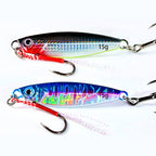 Long Cast Metal Jig with Double Hooks, 7–25 g (0.25–0.88 oz)
