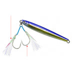 Double Assist Hooks for Slow Pitch Jigs, Fish Skin Glow