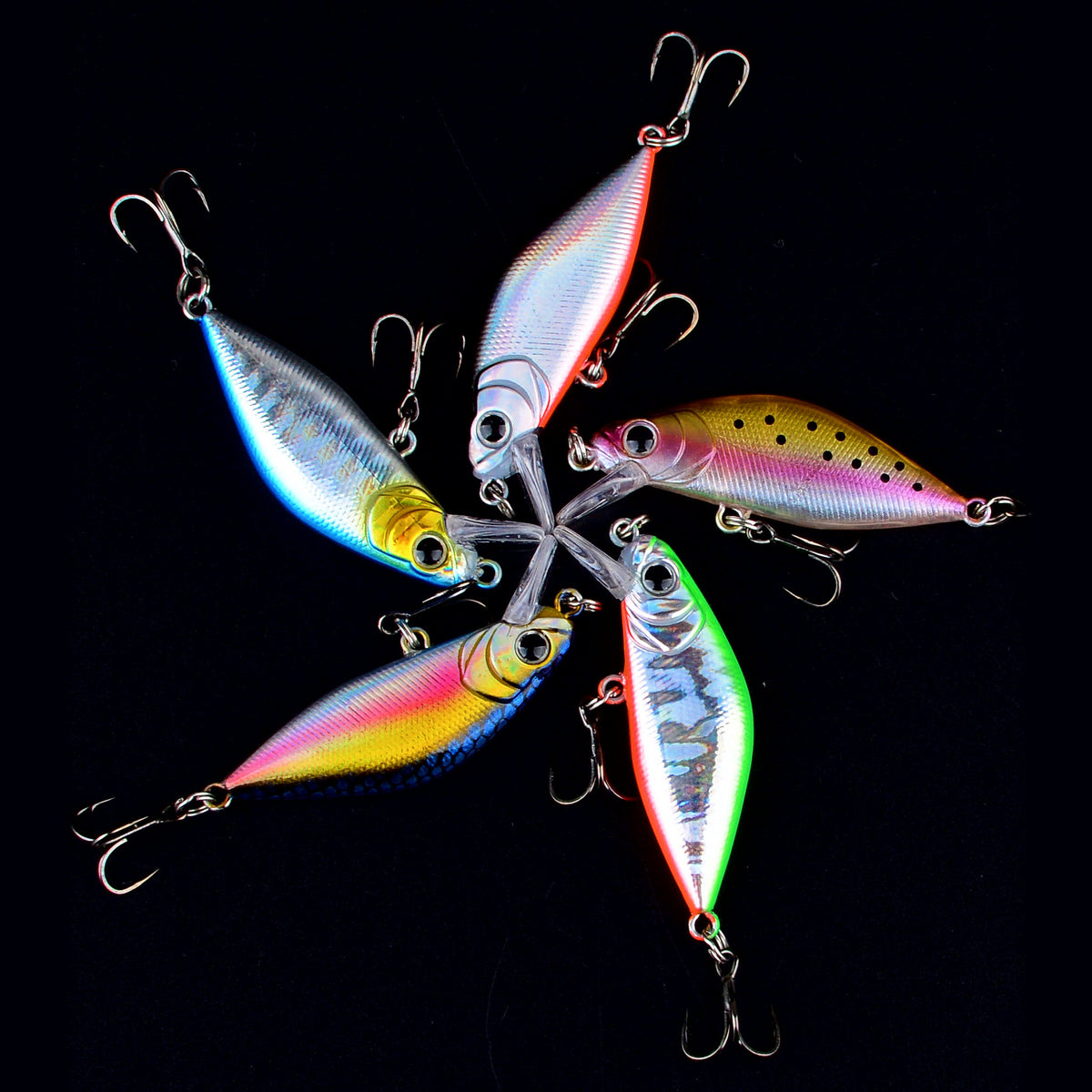 Mini Minnow Hard Bait with Treble Hooks, 1/3/5 Pack