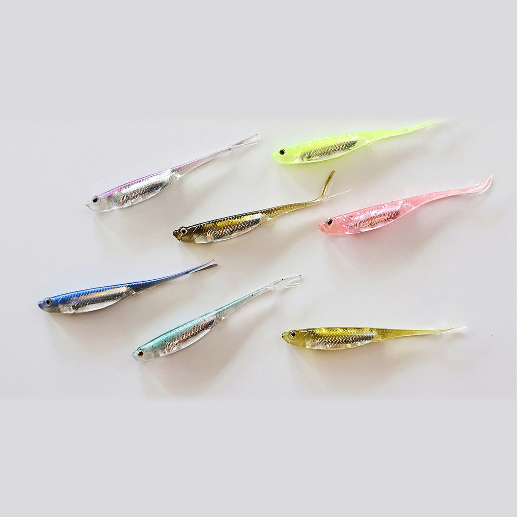 T-Tail Soft Swimbait with Reflective Foil, 7–8 cm (2.8–3.1 in)