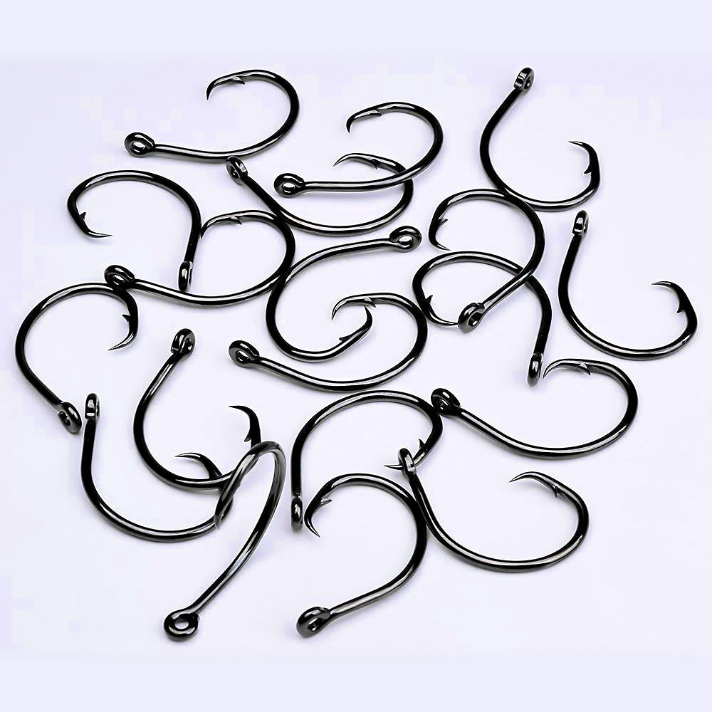 High-Carbon Steel Circle Hooks, Size 4 to 8/0, 10 pcs