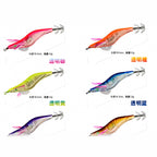 LED Wooden Shrimp Squid Jig, 12 g (0.42 oz), 10.3 cm