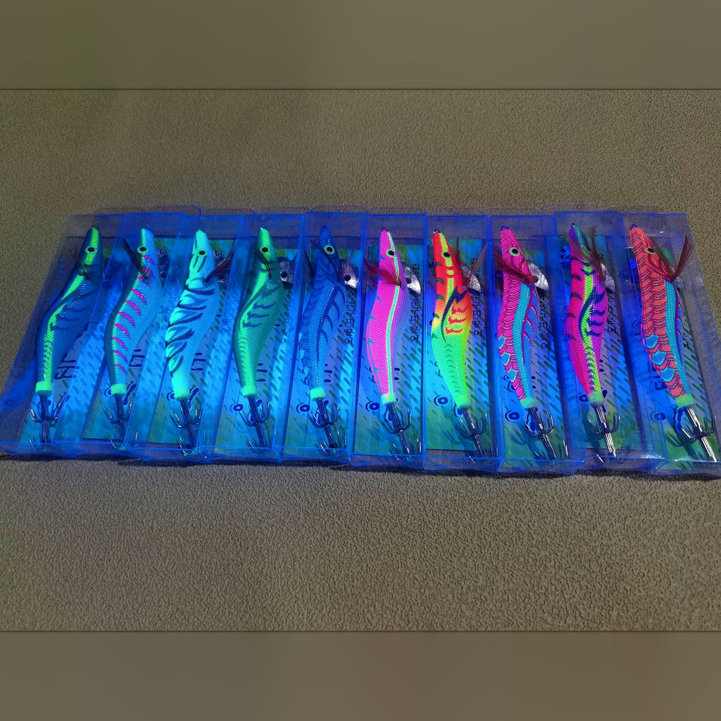 Glow Shrimp Squid Jig with Rattle, 12.5–20 g (0.4–0.7 oz)