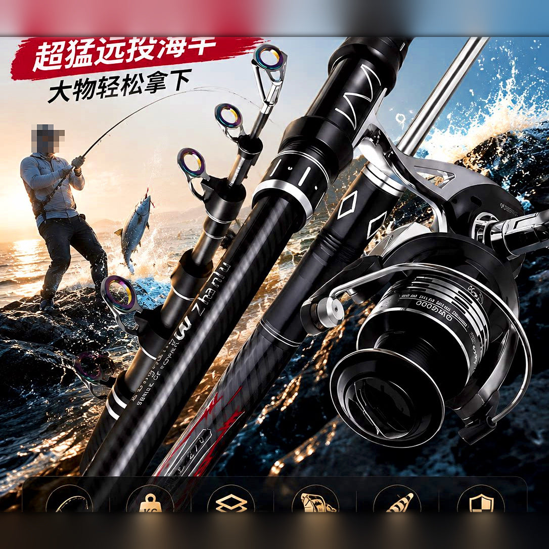 5-Piece Carbon Sea Fishing Rod, 2.1–4.5 m (6.9–14.8 ft)