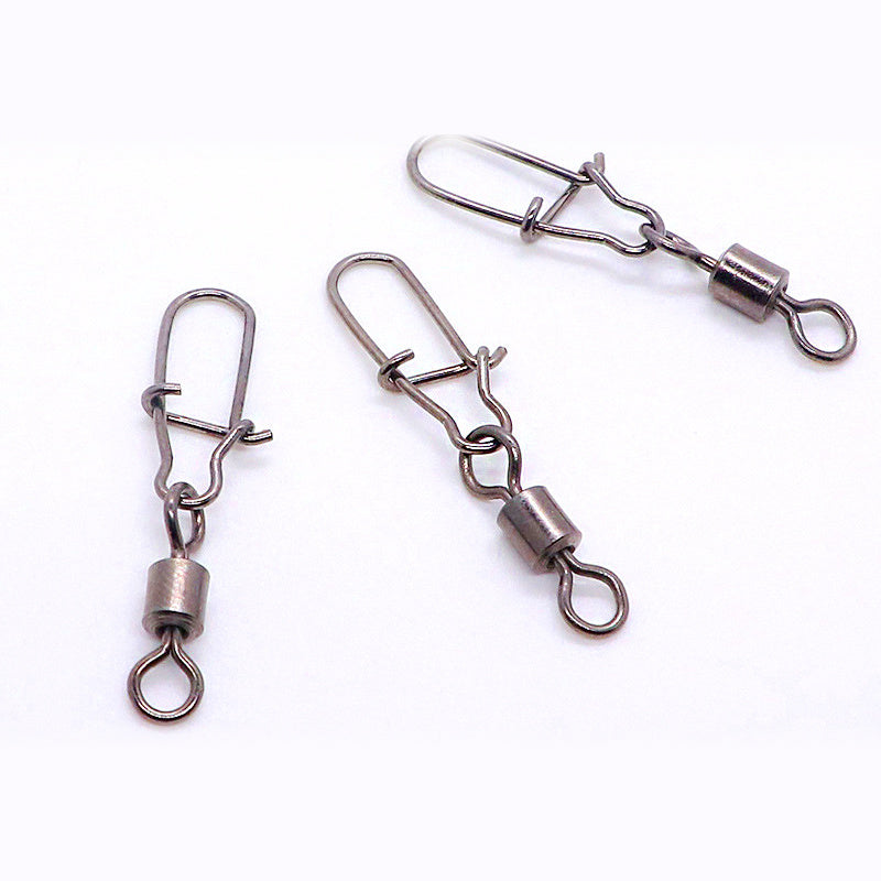 Black Snap Swivel with Figure-8 Ring, Nickel-Plated