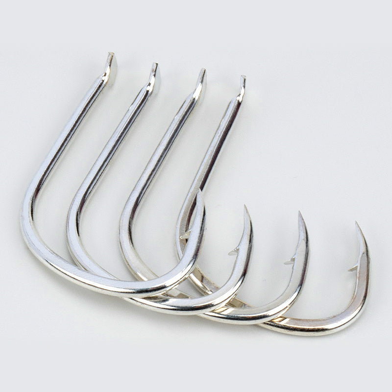 2X Strong Single Hooks, Barbed, High Carbon Steel, 10-Pack
