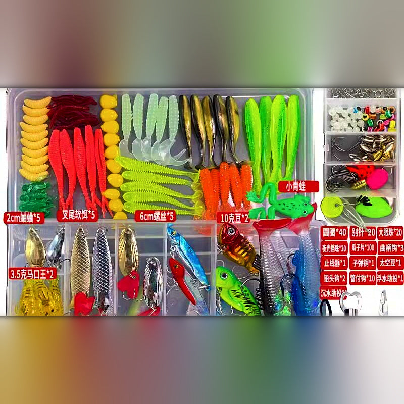 Mixed Lure Kit: Soft Baits, Minnows, Spoons & Frogs