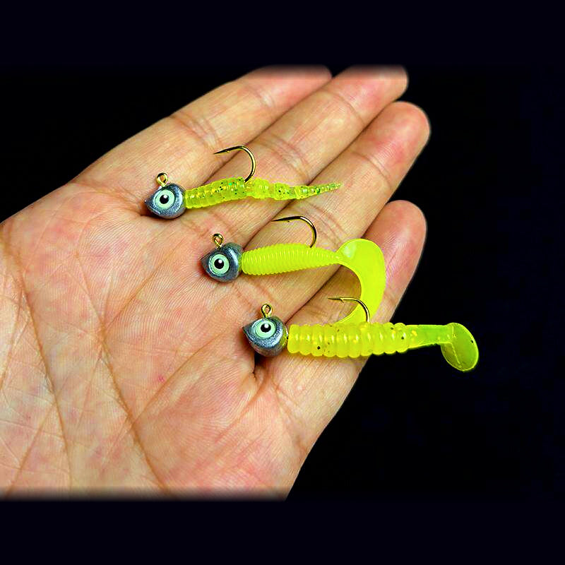 Glow Red Eye Lead Jig Head Hooks, 10 pcs, 2–7 g (0.07–0.25 oz)