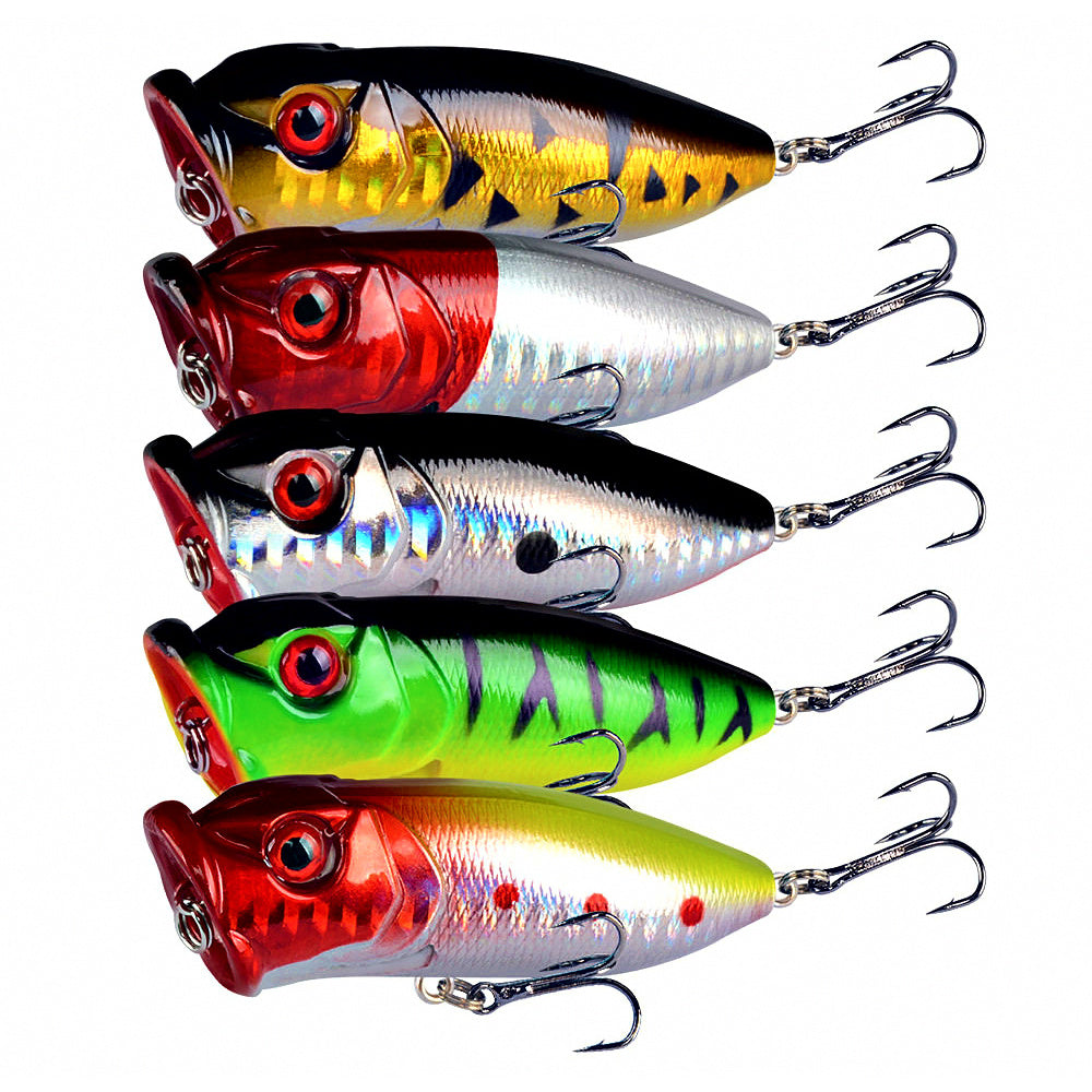 Topwater Popper Lure with Rattle, Surface Hard Bait