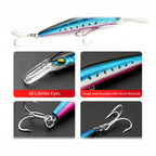 Slow Sinking Diving Minnow Trolling Lure, 14 cm, 31 g (1.1 oz)