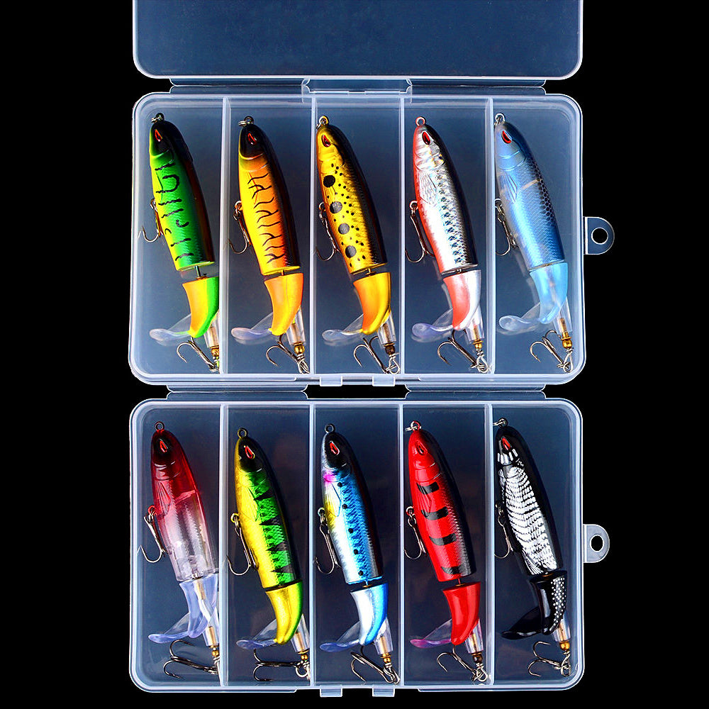 Jointed Propeller Tail Lure Set for Bass, Rotating Tail