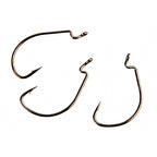 Wide Gap Offset Hooks, Barbed High Carbon Steel, Sizes 8–7/0
