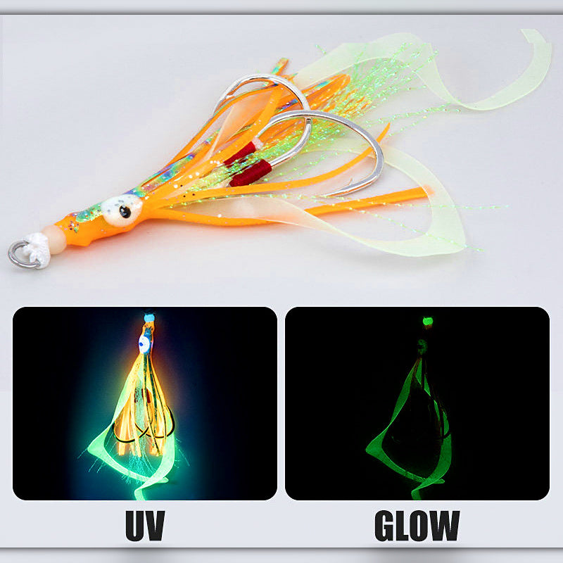 UV Glow Assist Hooks for Slow Pitch Jigs, High Carbon Steel