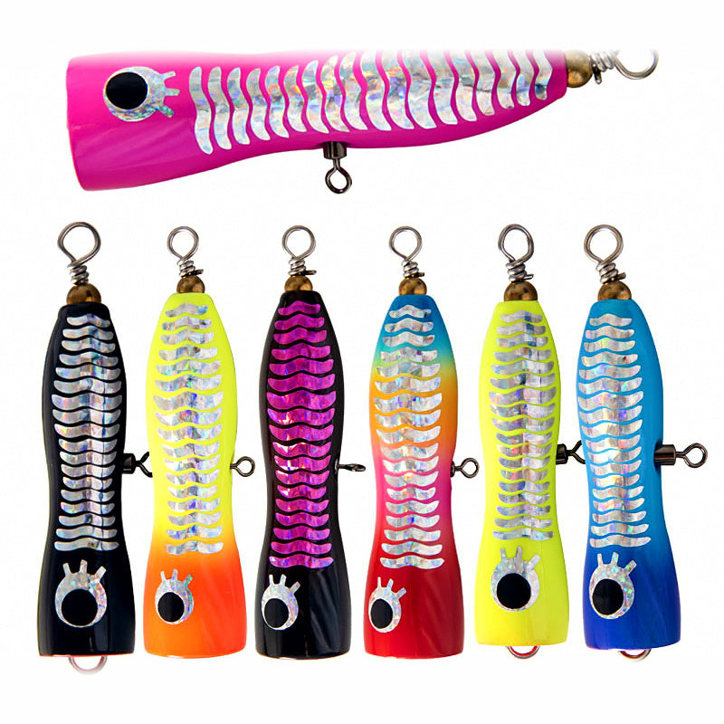 Wooden Popper Surface Lure, 15–30 g (0.5–1.1 oz)