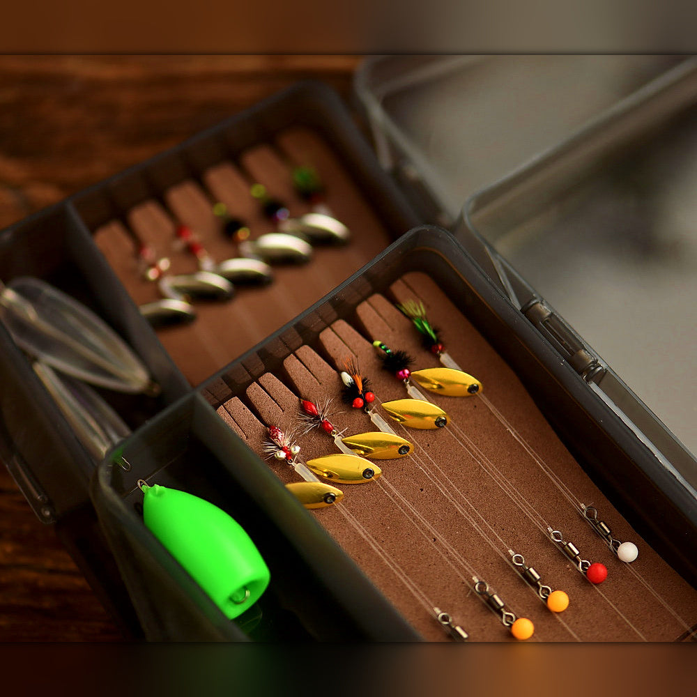 Mini Spoon Spinner Lures with Fly Hook, Ceramic Ring, Box Set