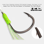 Glow Double Assist Hooks for Jigs, Sizes 1/0–4/0