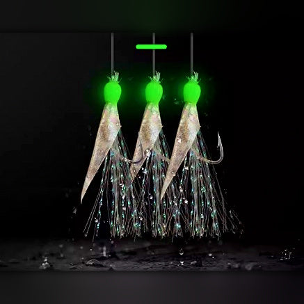 Fish Skin Sabiki Rig, Barbed Multi-Hook, Sizes 6–18