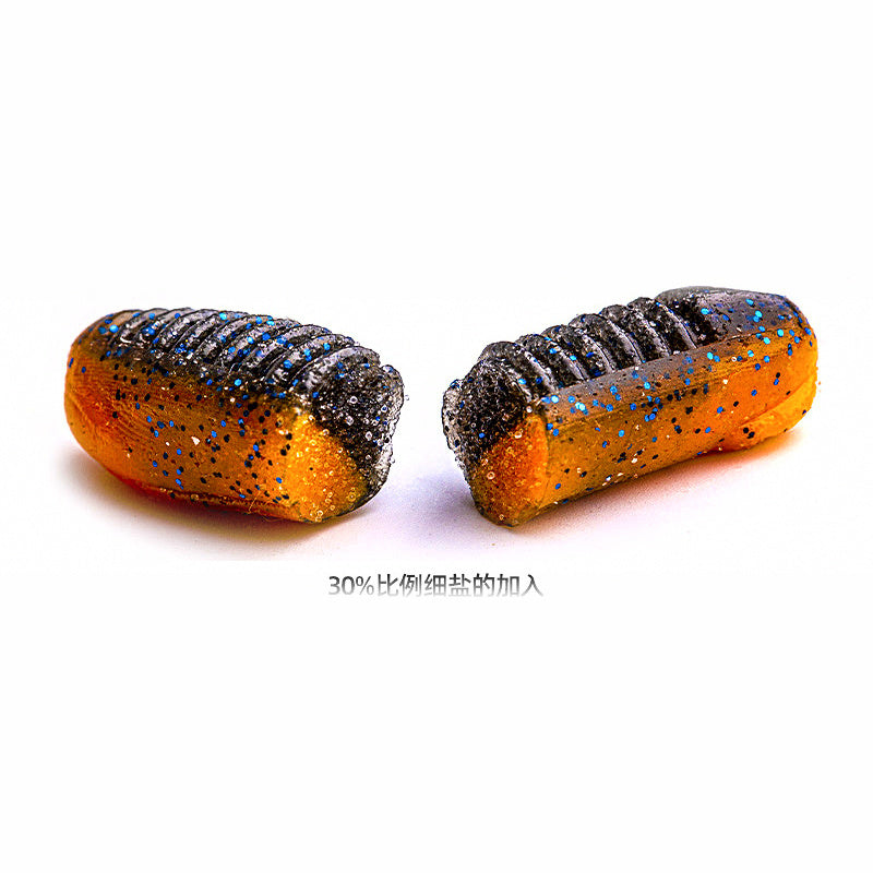 Ribbed Grub Soft Plastic Lure, 2 in (5 cm), 8-Pack