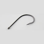 Black Ring Eye Long Shank Offset Hooks, Bulk Pack
