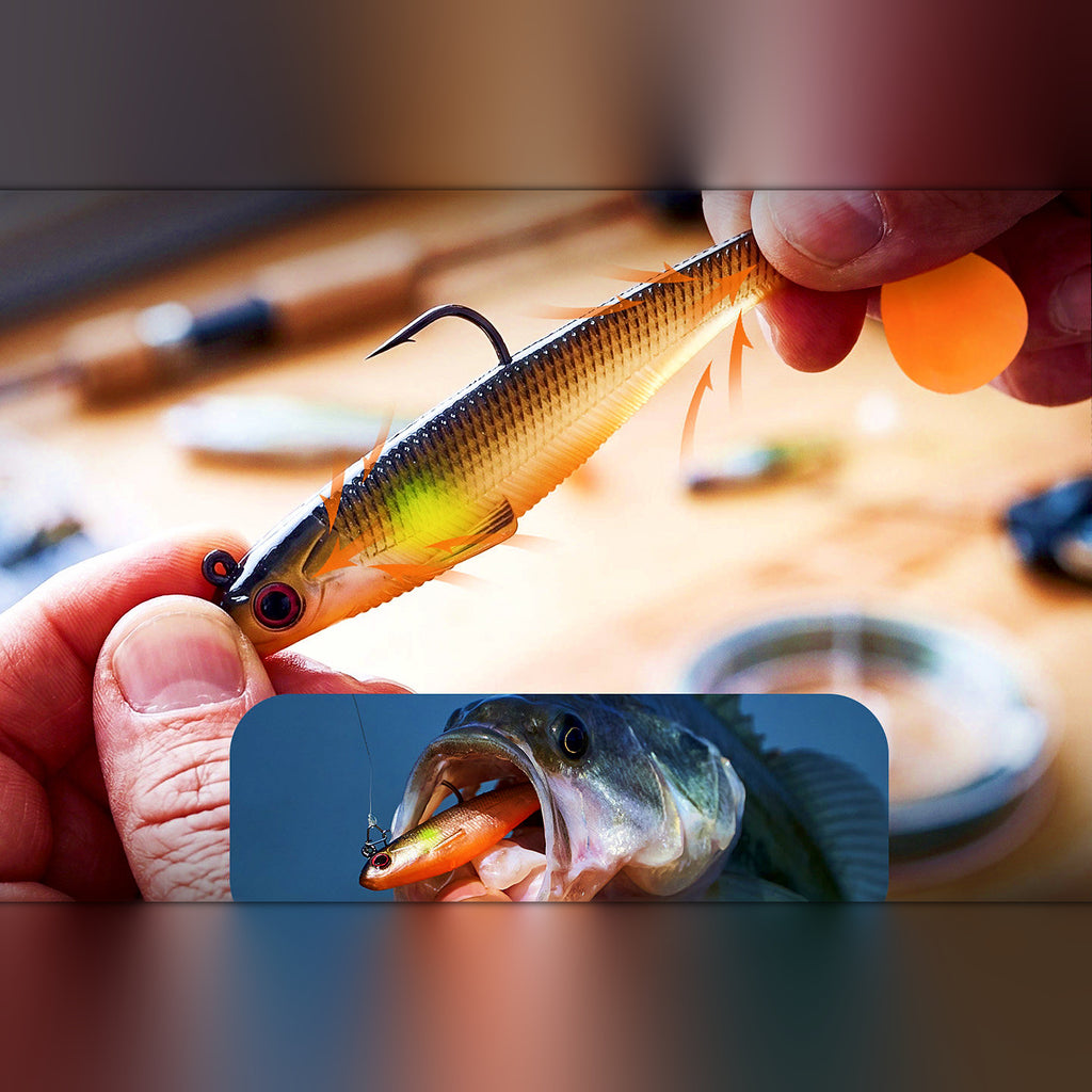 Weighted T-Tail Soft Swimbait, 6-Pack, 6–15 cm (2.4–5.9 in)
