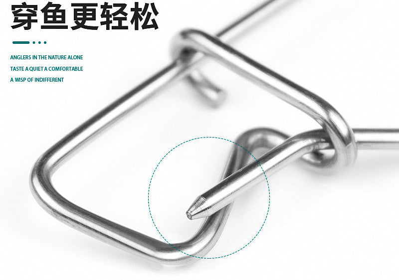 Stainless Steel Fish Stringer Clips, 5-Pack, 8–12 cm (3.1–4.7 in) – product photo