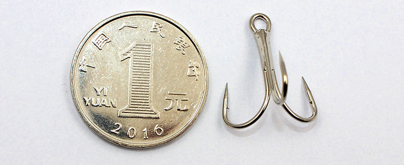 Barbed Treble Hooks, Round Bend, Sizes 16 to 5/0 – product photo