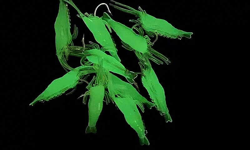 Soft Shrimp Lure with Hook, Yellow or Glow, 1–30 Pack – product photo