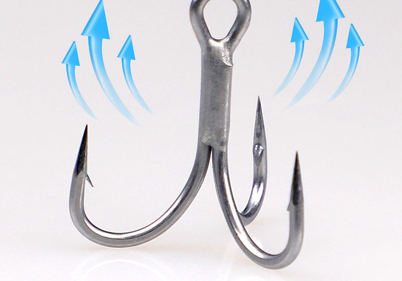 Barbed Treble Hooks, Bulk Pack, Sizes 12, 10, 8, 6 – product photo