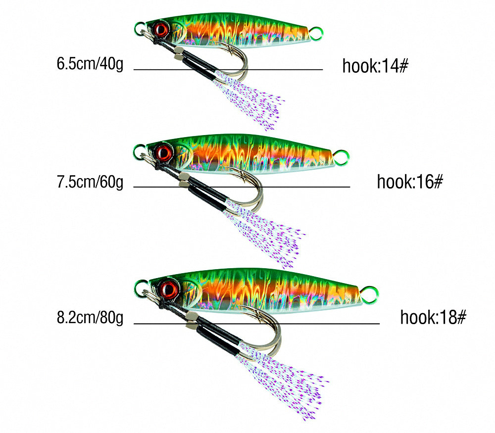 Casting Metal Jig, 40–80 g (1.4–2.8 oz), Glow Options – product photo