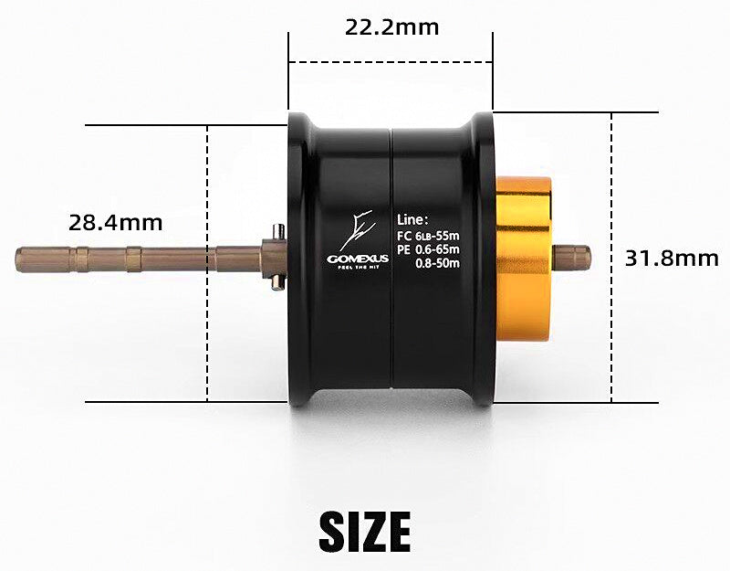 Baitcasting Reel Replacement Spool, Carbon Line Cup – product photo