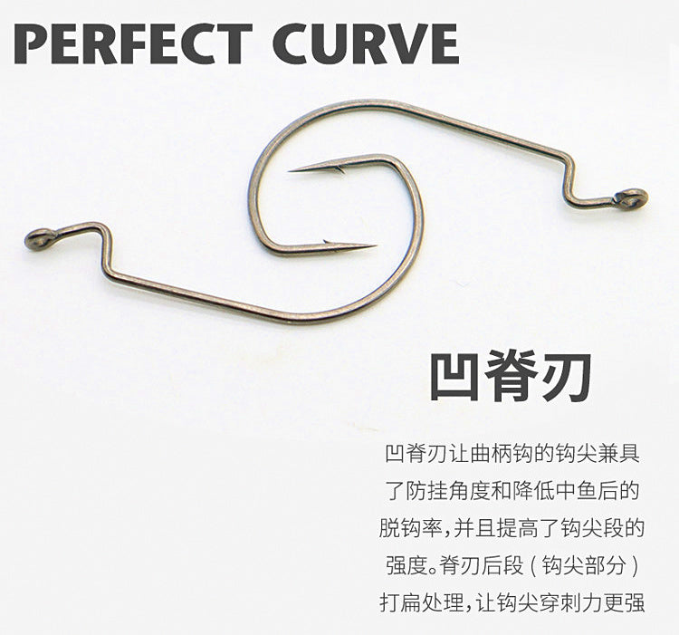 Wide Belly Soft Bait Worm Hooks, 10-Pack, Sizes 4–2/0 – product photo