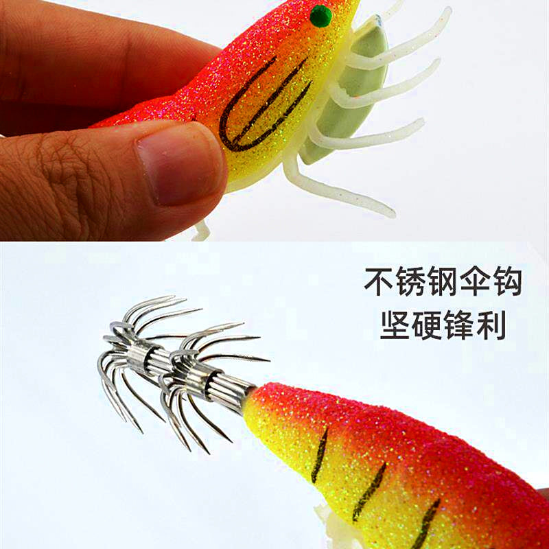 Rattle Wood Shrimp Squid Jig, Size 3.5, 21–24 g (0.74–0.85 oz) – product photo