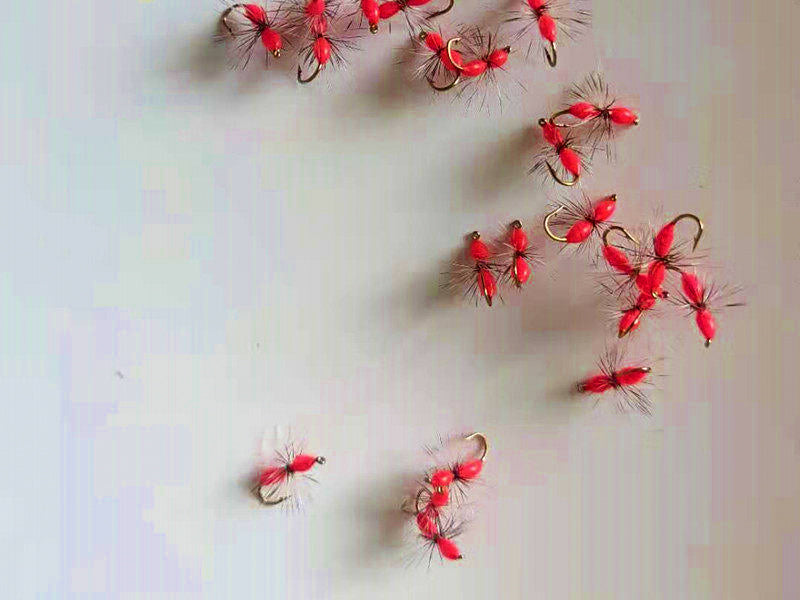 Fluorescent Pink Ant Fly Hooks, Sizes 12–20 – product photo