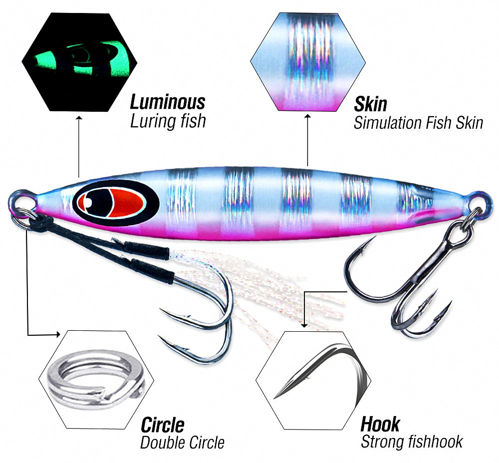 Long Glow Metal Jig, 10–60 g (0.4–2.1 oz) – product photo