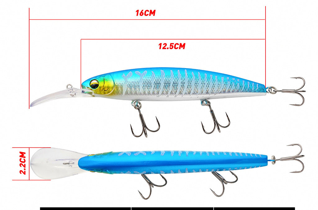 Floating Trolling Minnow Lure, 16 cm (6.3 in) 29 g (1 oz) – product photo
